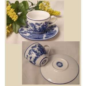  Blue Willow Style Tea Cup and Saucer: Everything Else