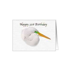  31st Birthday Day Card with Great Egret Card: Toys & Games