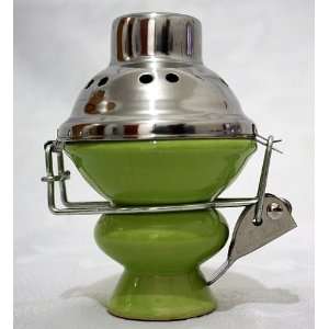   GREEN Ceramic Bowl and Metal Screen for Hooka Nargila: Home & Kitchen