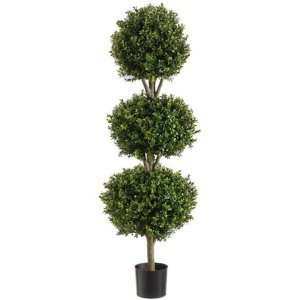  4 Triple Ball Shaped Boxwood Topiary