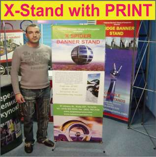 24 WIDE Trade Show X Banner Stand Pop Up Booth GRAPHIC Display + FREE 