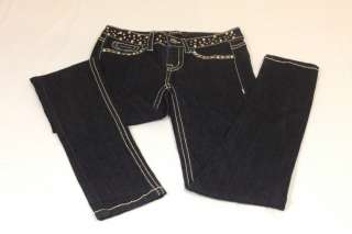 Womens Fragile Jeans Slim Blinged Out Studded 26x31  