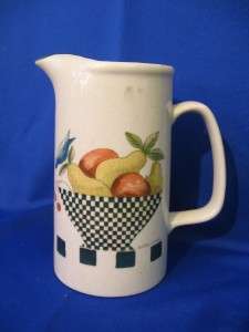 Otagiri Pitcher Pottery/ceramic Japan fruit/bird design  