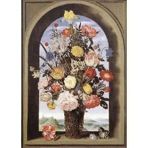   Bouquet in an Arched Window, By Bosschaert Ambrosius  Home & Kitchen