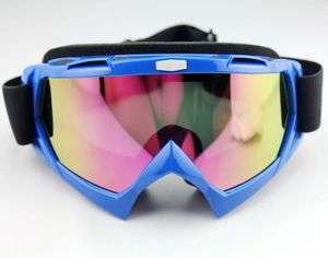 Ski Snowboard Snowmobile Motorcycle Goggles Off Road Eyewear Blue 
