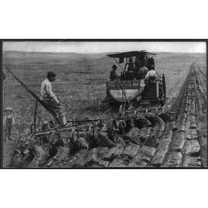  Plowing by Steam,Mandan,North Dakota,ND,Morton County 