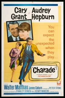 CHARADE 1963 Original U.S. One Sheet Movie Poster  