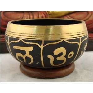   Tibetan GOLD Healing CHAKRA SYMBOLS Singing Bowl ~ 