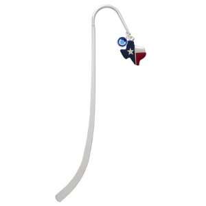   Plated Charm Bookmark with Sapphire Swarovski Drop: Office Products