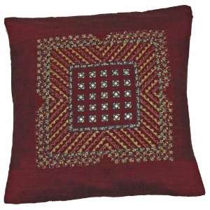   embroidered cushion cover marron India Art HEC2013 
