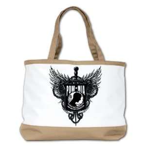 Shoulder Bag Purse (2 Sided) Tan POWMIA Angel Winged Shield with 