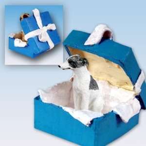   Blue Gift Box Dog Ornament   Gray & White:  Home & Kitchen