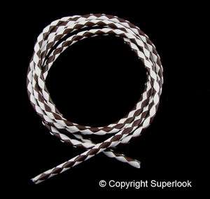 BOLO CORD DIY 36 Braided Leatherette ~ BROWN & WHITE  