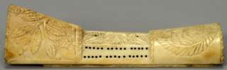 05810 Napoleonic POW Bone Cribbage Board c. 1800  