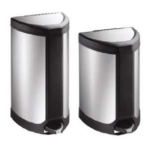    No Touch Stainless Steel Half Round Step Cans: Home & Kitchen