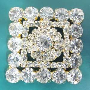  Swarovski Bridal Gold Metal Brooch Patch Applique Craft 