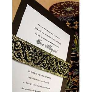  Wedding Invitations Kit: Chocolate Brown with Gold French 