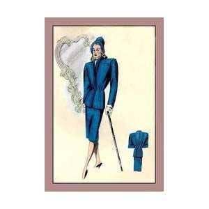  Long Line Tailored Suit 12x18 Giclee on canvas