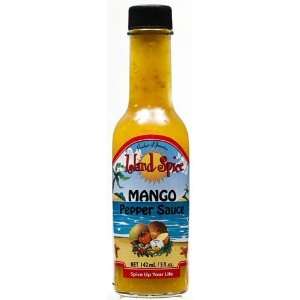Island Spice Mango Pepper Sauce  THREE 5 fl oz bottles Jamaican Hot 