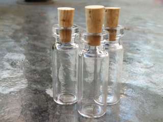 Glass Vial Bottle Jar Cork stopper spice bead perfume 1.25 NEW  