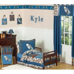   Blue and Brown Toddler Bedding by Jojo Designs White: Home & Kitchen