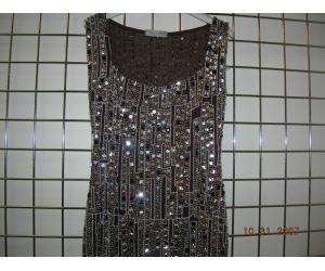 3000 MARC BOUWER beaded gown brown 6 8 NWOT  