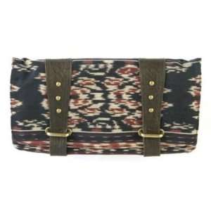 New w Tags Authentic Bryna Multi Navy Chocolate Trim Hermann Ikat 