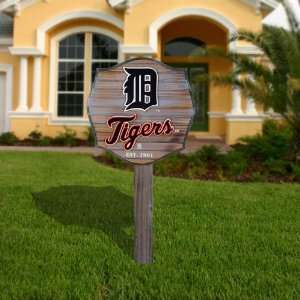 MLB Detroit Tigers Wooden Stake Sign 
