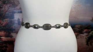 Southwestern Vintage Silver Tone Metal Concho Medallion Belt  