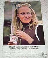 1972 Dannon Yogurt   snow skier SUZY CHAFFEE 1 page Ad  