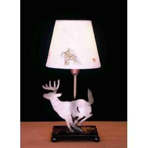    13H Lone Deer Parchment Shade Accent Lamp: Home Improvement