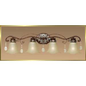 Wrought Iron Wall Sconce, JB 7355, 4 lights, Oxide Bronze, 33 wide X 