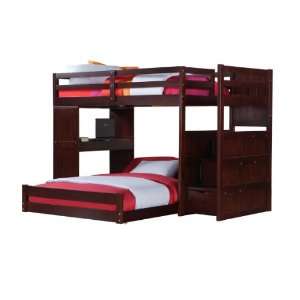    Twin over Full Modular Stairway Loft Bed with Desk