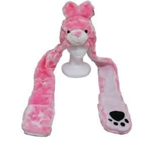  Plush Double Faced Long Arm Pink Bunny Hat: Toys & Games