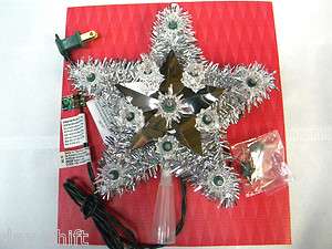   TREE TOPPER 8 LIGHTED STAR~BRIGHT CLEAR BULBS~~~FREE SHIPPING
