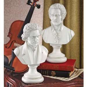   Mozart And Beethoven Bust Statue Sculptures   2 Sets