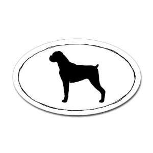  Boxer Sticker Natural Ears Pets Oval Sticker by  