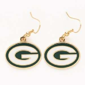  Green Bay Packers Nfl Gold Plated Logo Earrings: Sports 