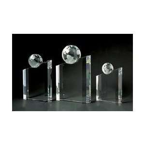  Award C77    Globe Optical Crystal Award/Trophy.: Office 