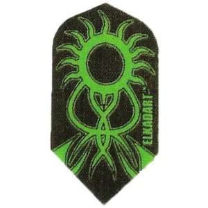   100 Micron Thick Slim Flights   Green Sun Symbol: Sports & Outdoors