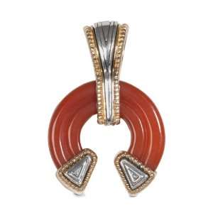  Mixed Metal Orange Carnelian Naja Pendant Jewelry