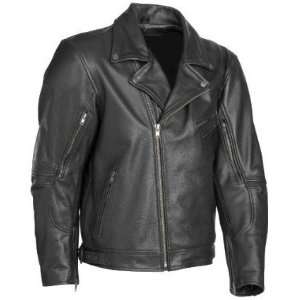 River Road Caliber & Sapphire Black Leather Motorcycle Jacket (Mens 