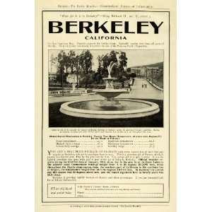  1912 Ad Berkeley California Chamber Commerce Fountain Climate 