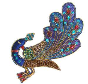 1PC PEACOCK APPLIQUE SEQUIN BEADED EMBROIDERED BULLION  