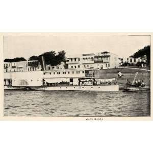 1910 Print Wadi Halfa Port Sailing Sudan Commerce Steamboat Nile Lake 