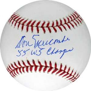  Don Newcombe Autographed Baseball with 55 WS Champs 