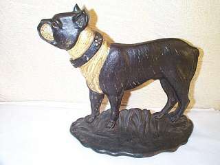 Antique Cast Iron Doorstop Dog Bull Terrier  