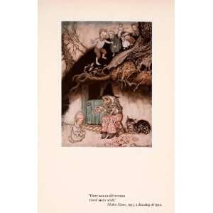  1960 Tipped In Print Arthur Rackham Fairytale Art Mother 