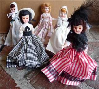 VINTAGE INTERNATIONAL DOLL LOT 5 DOLLS 7.75 ESTATE  