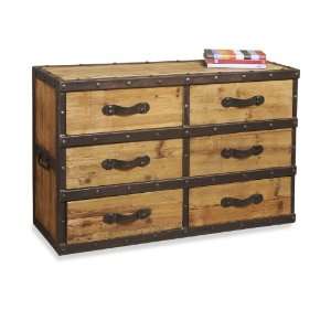   Wood Rustic Iron Hardware Occasional Chest Furniture & Decor
